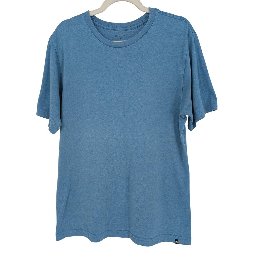 TravisMathew T-Shirt Mens M Blue Pima Cotton Blend Short‎ Sleeve Crew Neck Golf